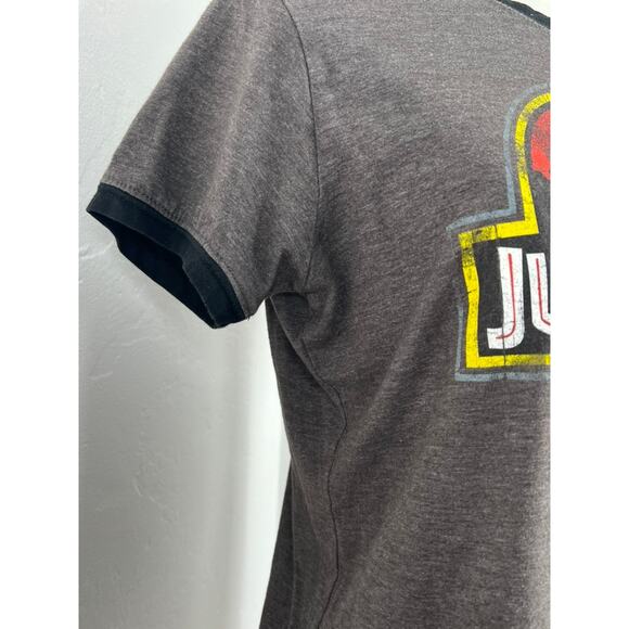 UNIVERSAL STUDIOS JURASSIC PARK Heathered Charcoal Grey T-shirt (Small) - Picture 4 of 9